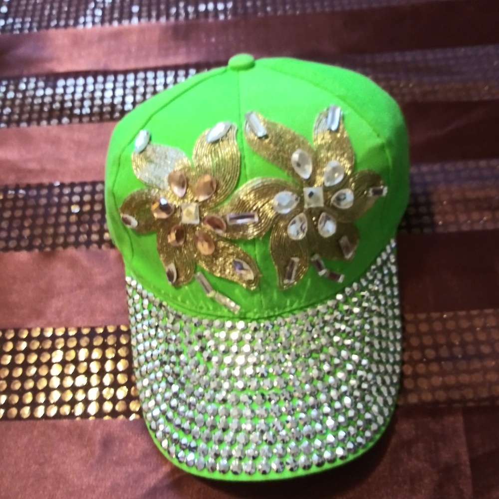 Hat with Gold Flowers